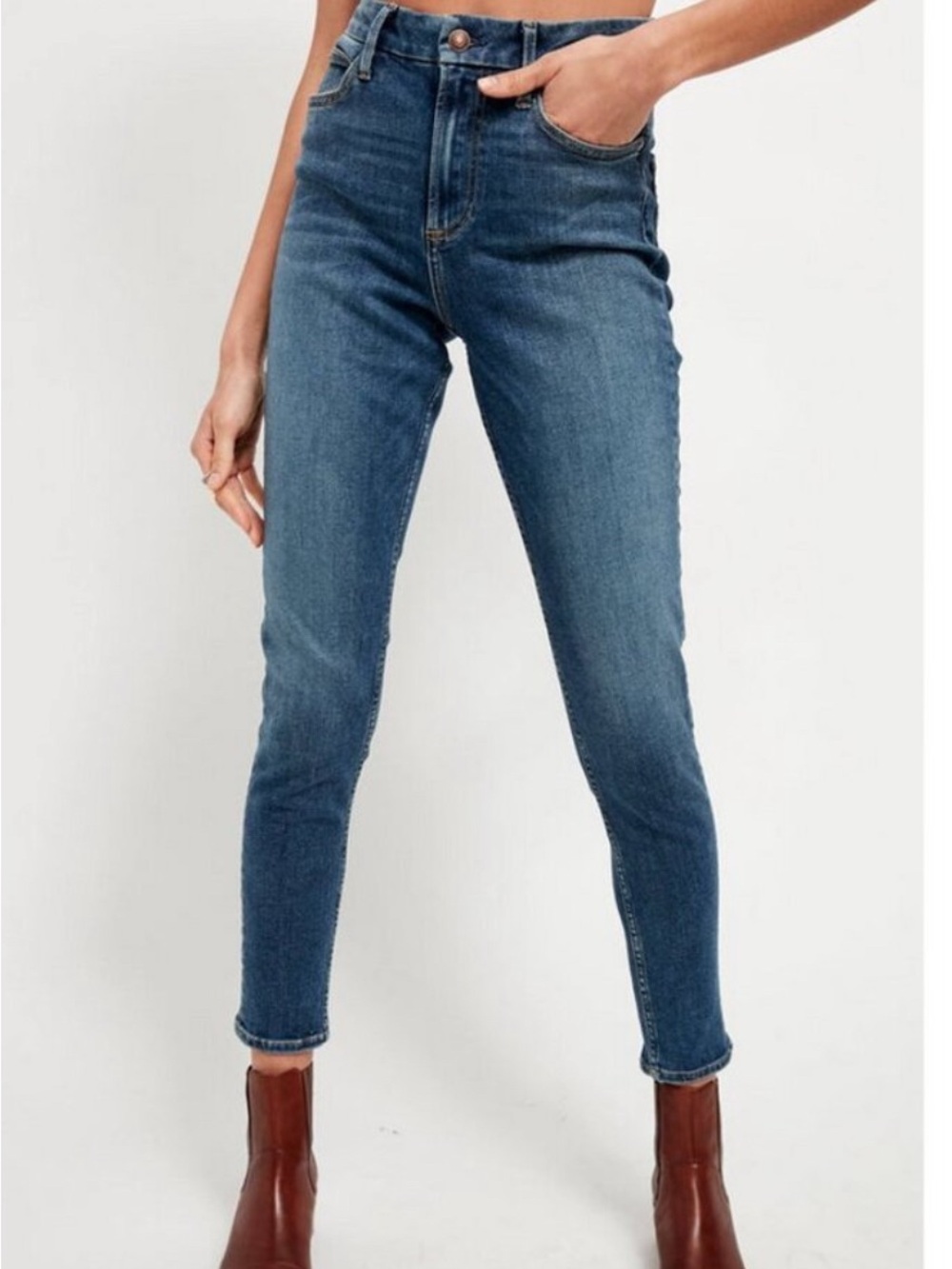 We The Free High-Rise Slim Jeans in Medium Blue Wash